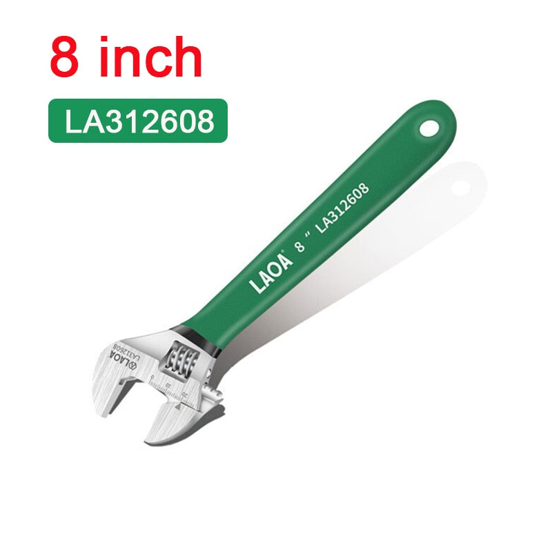 LAOA Industrial Adjustabl Wrench 6/8/10/12/15 inch Monkey Spanner Non-slip handle Plus Size Wrench  Repair Tools