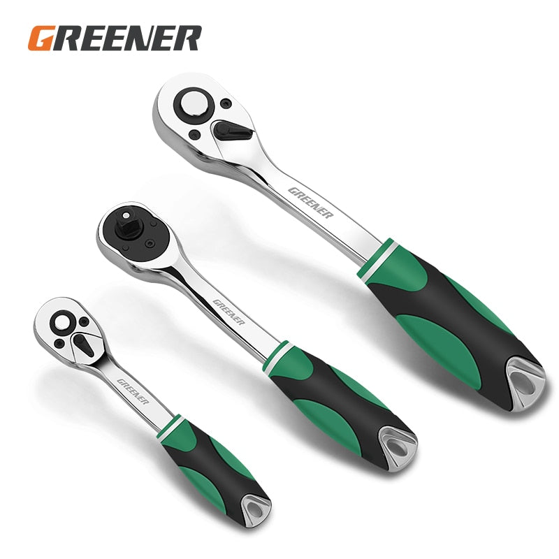 GREENER 1/2&quot;Ratchet Wrench 1/4&quot; 3/8&quot; Torque Wrenches Repair Tools For Vehicle Bicycle Bike Socket Kit Fast Power Tool Set