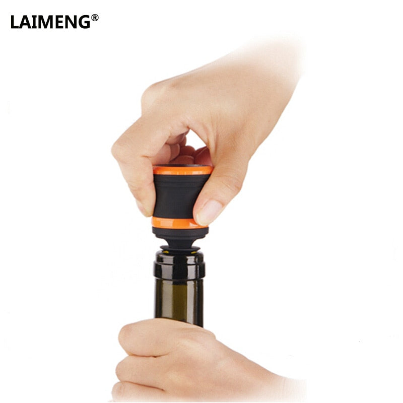 LAIMENG Silicone Keeping Wine Freshness Longer Wine Bottle Stopper Working With Any Vacuum Sealer S158