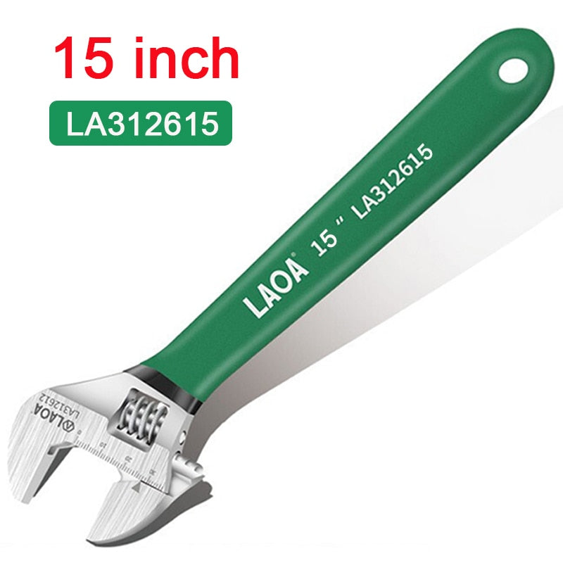 LAOA Industrial Adjustabl Wrench 6/8/10/12/15 inch Monkey Spanner Non-slip handle Plus Size Wrench  Repair Tools