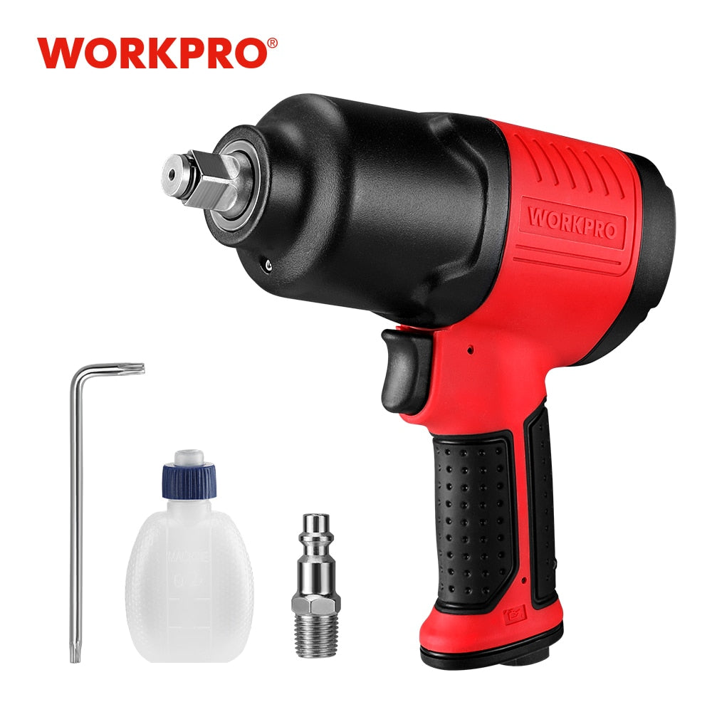 WORKPRO 1/2&quot; Drive Air Impact Wrench Pneumatic Heavy Duty Impact Wrench 1200n.m Loosening Torque for Changing Tires Auto Repair