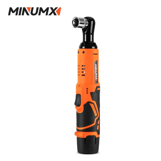 MINUMX 45N.m Electric Ratchet Wrench 12V Rechargeable Cordless Wrench Angle Drill Screwdriver Removal Screw Nut Car Tool