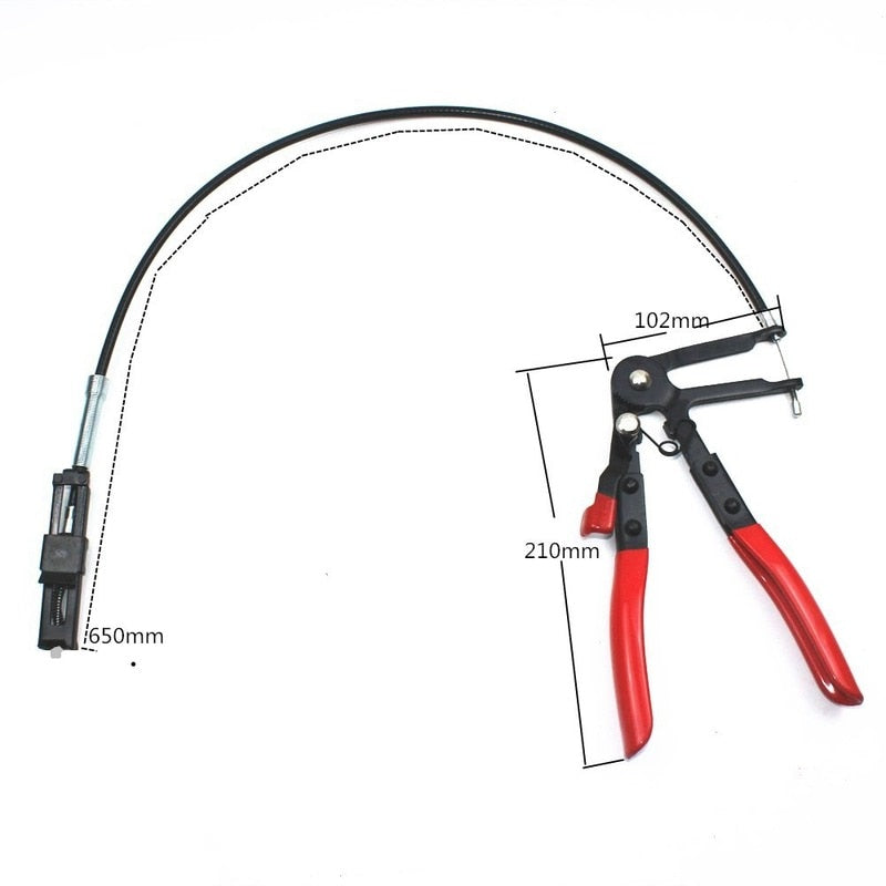 Auto Vehicle Tools Cable Type Flexible Wire Long Reach Hose Clamp Pliers for Car Repairs Hose Clamp Removal Hand Tools Alicate