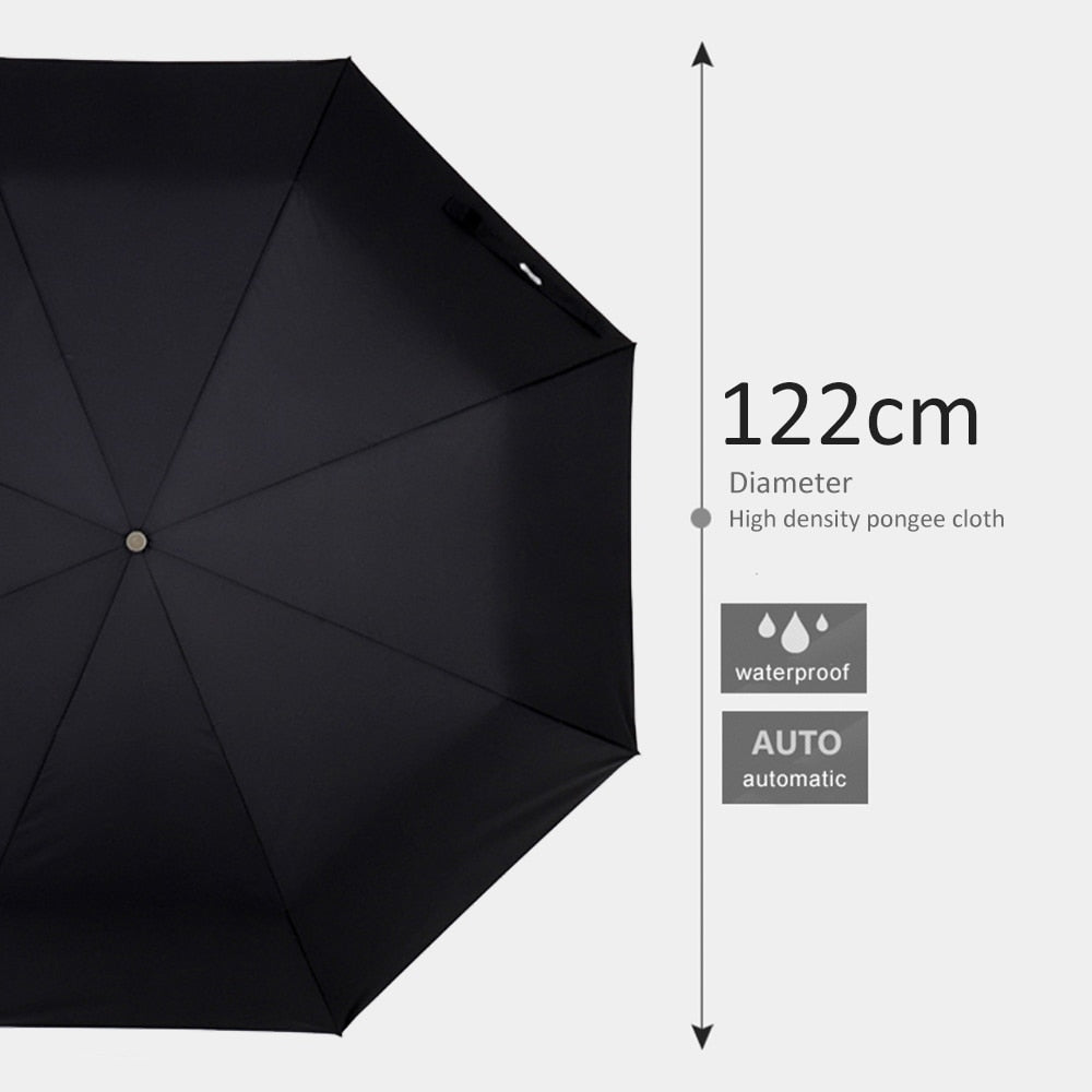 Parachase Large Rain Umbrella for Men 120cm Big Folding Automatic Umbrellas Windproof 8K Outdoor Parasol Umbrella Corporation